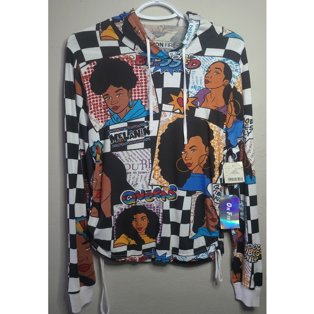 On Fire/Beautiful Hoodie Size L